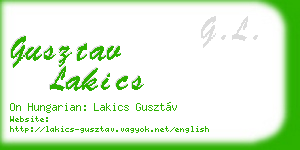 gusztav lakics business card
